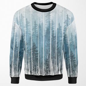 Grunge Dripping Turquoise Misty Forest All-over-print Unisex Sweatshirt