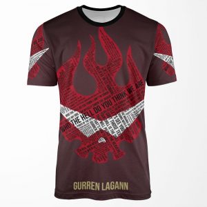Gurren Lagann Typography All-over-print T-shirt