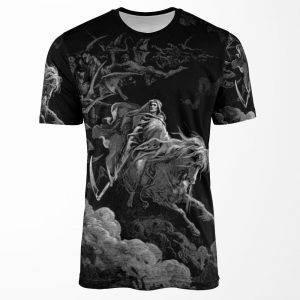Gustave Dore Death On The Pale Horse Resized All-over-print T-shirt
