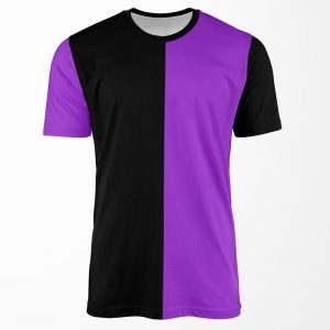 Hald Blue Half Black All-over-print T-shirt