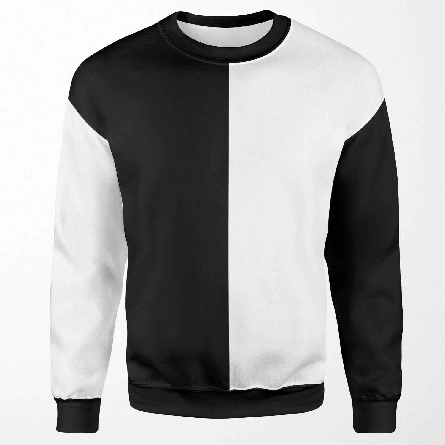 Half Black Half White All-over-print Unisex Sweatshirt