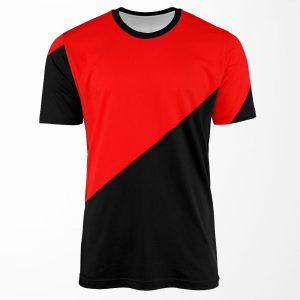 Half Red And Half Black All-over-print T-shirt