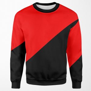 Half Red And Half Black All-over-print Unisex Sweatshirt