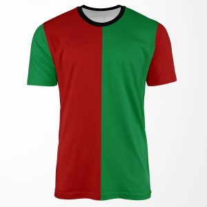 Half Red And Half Green All-over-print T-shirt