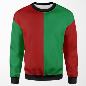 Half Red And Half Green All-over-print Unisex Sweatshirt