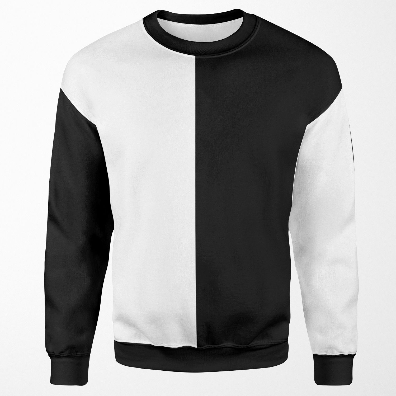 Half White Half Black All-over-print Unisex Sweatshirt