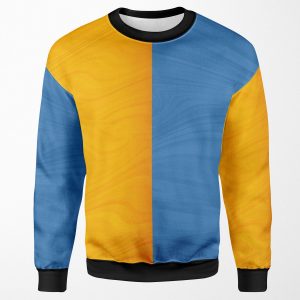 Half Yellow Waves Half Blue All-over-print Unisex Sweatshirt