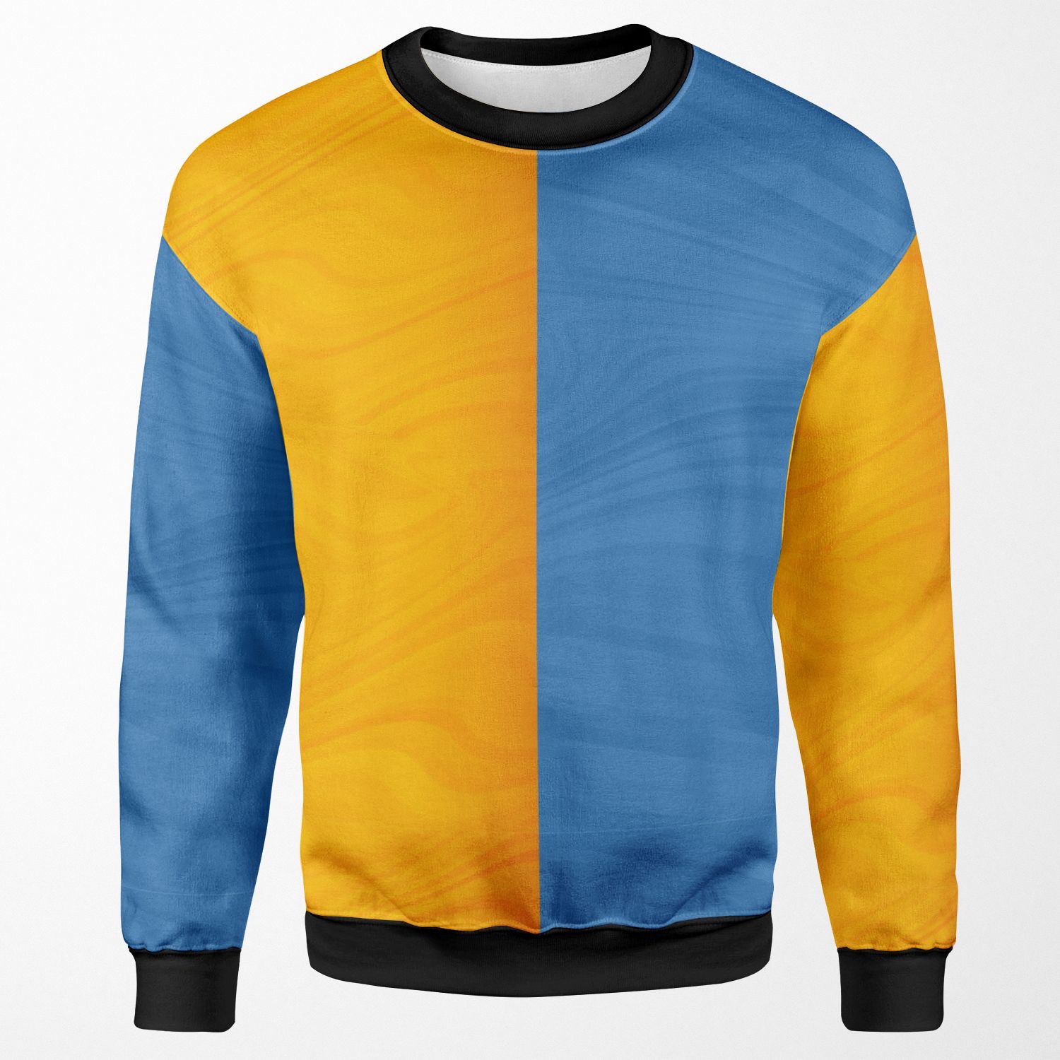 Half Yellow Waves Half Blue All-over-print Unisex Sweatshirt
