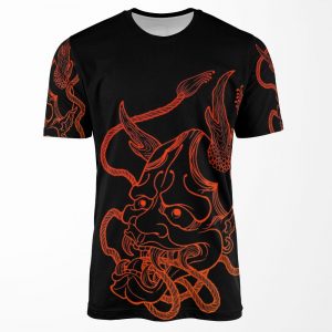 Hannya Outline All-over-print T-shirt