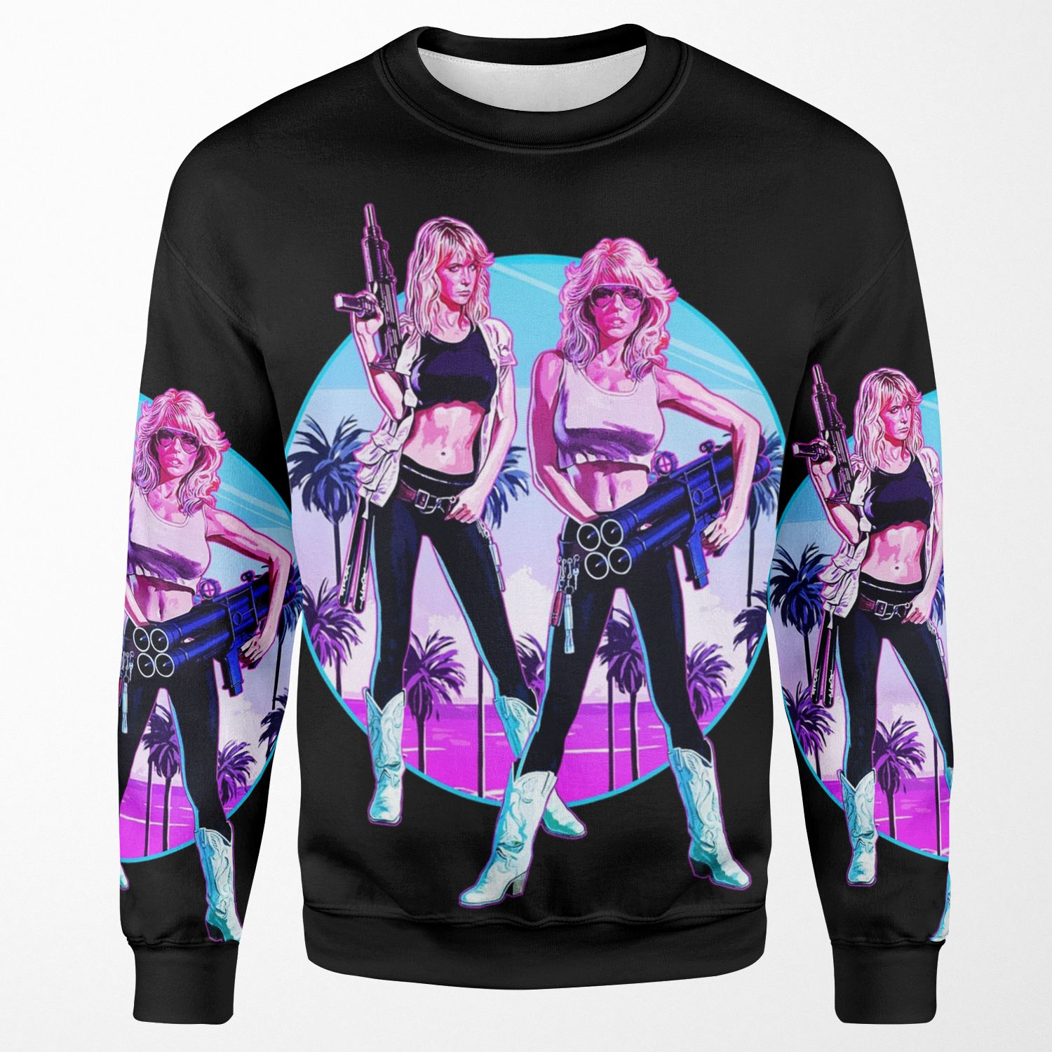 Hard Ticket To Hawaii Big Guns All-over-print Unisex Sweatshirt