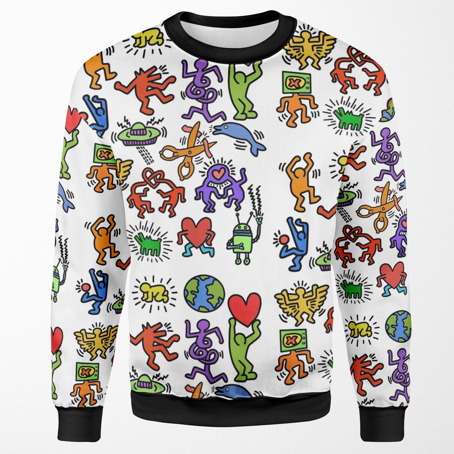 Haring Symbols All-over-print Unisex Sweatshirt