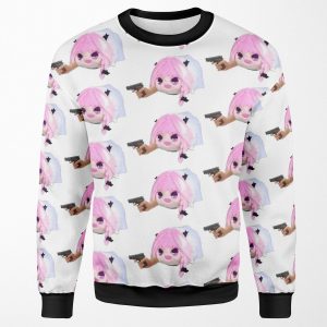 Haunted Astolfo Bean Plushie With A Gun All-over-print Unisex Sweatshirt