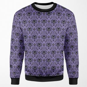 Haunted Mansion Wallpaper Tile All-over-print Unisex Sweatshirt