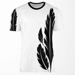 Hawkmoon Black White Feathers All-over-print T-shirt