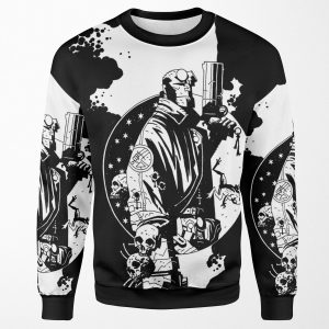 Hellboy Silhouette Pin Up Red Dark Horse Mike Mignola Comic Hell Devil Comic All-over-print Unisex Sweatshirt