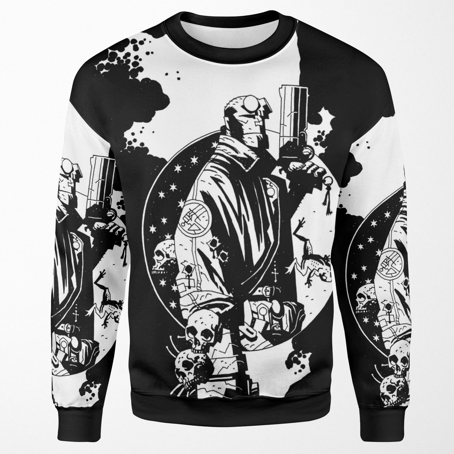 Hellboy Silhouette Pin Up Red Dark Horse Mike Mignola Comic Hell Devil Comic All-over-print Unisex Sweatshirt