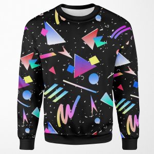 Hello Memphis Black All-over-print Unisex Sweatshirt