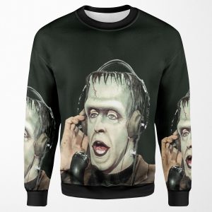 Herman Munster At The Radio All-over-print Unisex Sweatshirt