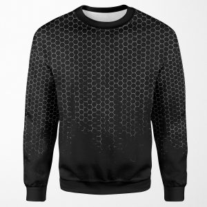 Hexagon Pattern Distressed Gradient All-over-print Unisex Sweatshirt