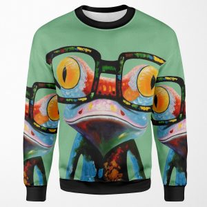 Hipster Frog Nerd Glasses All-over-print Unisex Sweatshirt