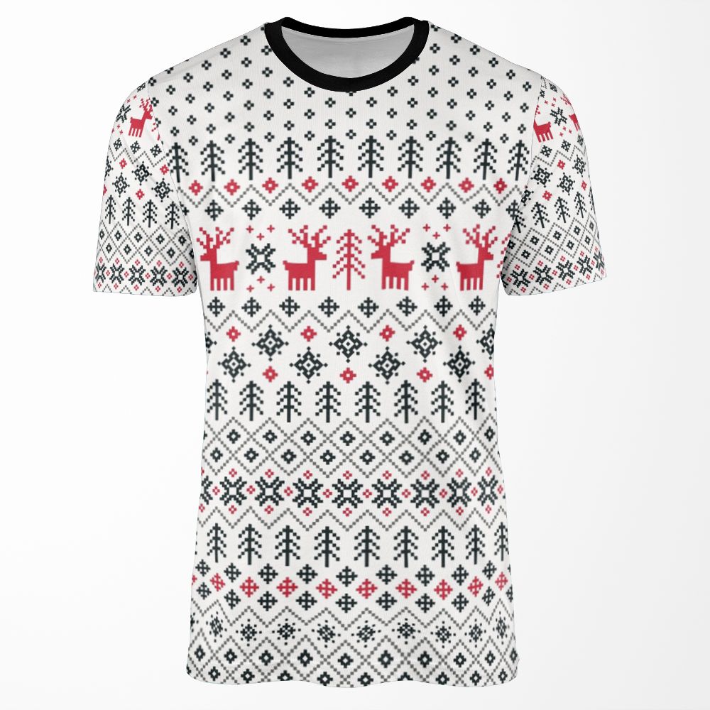 Holiday Sweater Pattern All-over-print T-shirt