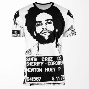 Huey P Newton Mugshot All-over-print T-shirt