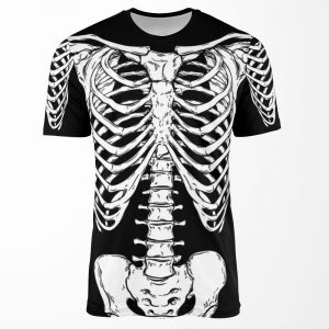 Human Ribcage And Hips Anatomically Correct Human Skeleton All-over-print T-shirt
