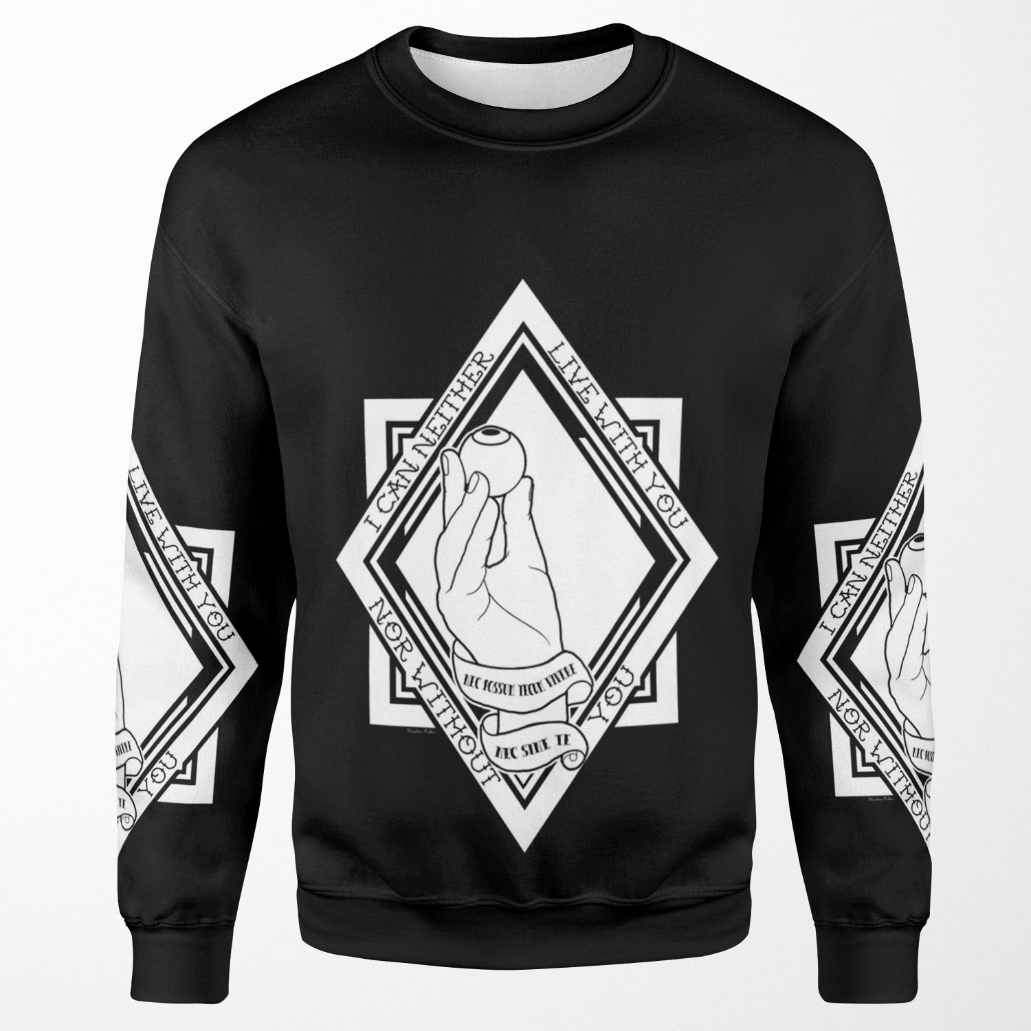 I Can Neither Live With You Nor Without You All-over-print Unisex Sweatshirt