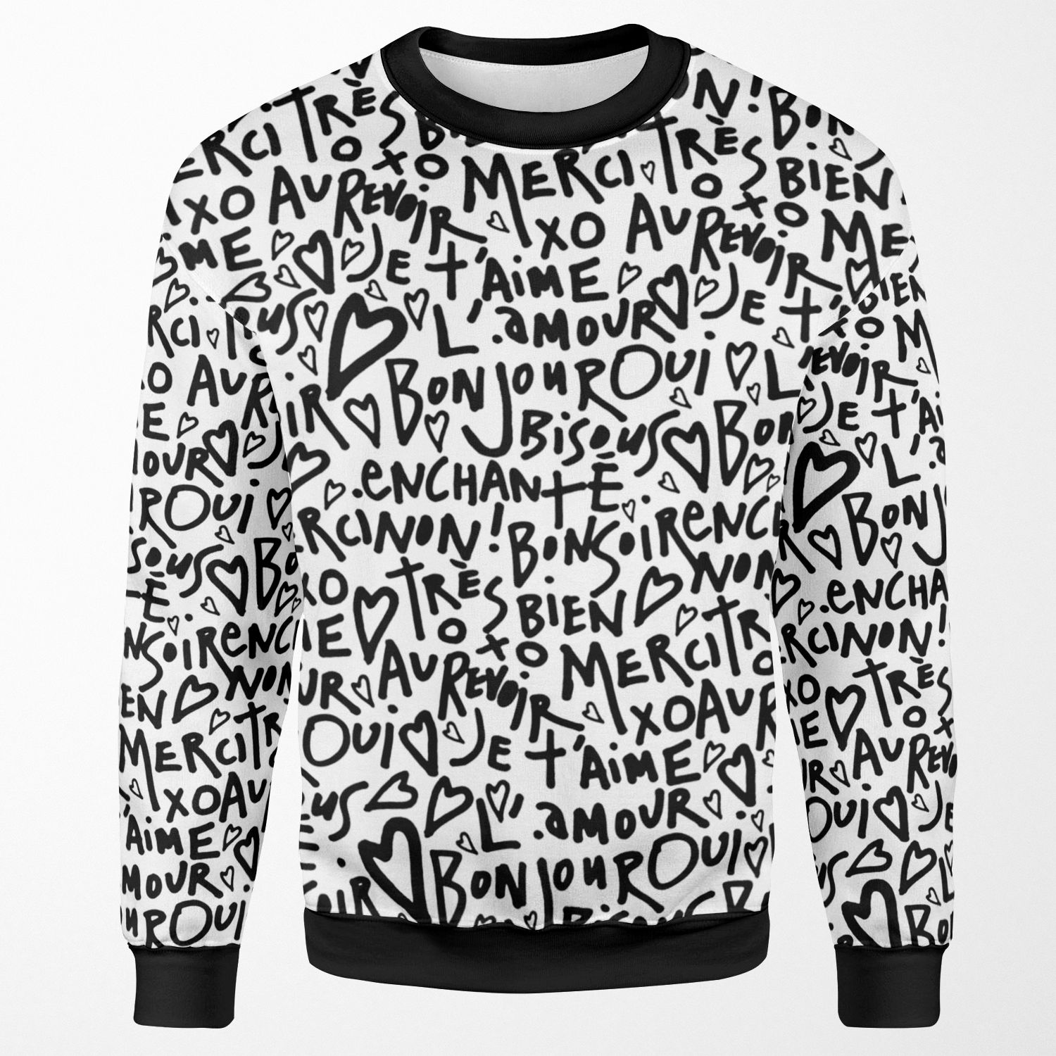 I Heart French All-over-print Unisex Sweatshirt
