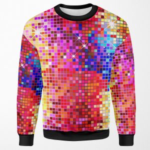 Image Of Metallic Colorful Sequins Look Disco Ball Image Glitterpattern All-over-print Unisex Sweatshirt