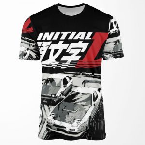 Initial D Drift Racing Tandems Toyota Corolla Ae86 Sprinter Trueno Vs Fc Rx 7 All-over-print T-shirt