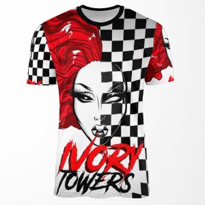 Ivory Towers Checkerboard Queen All-over-print T-shirt