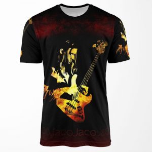 Jaco Pastorius Flame All-over-print T-shirt