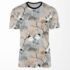 Japanese Garden Gray All-over-print T-shirt