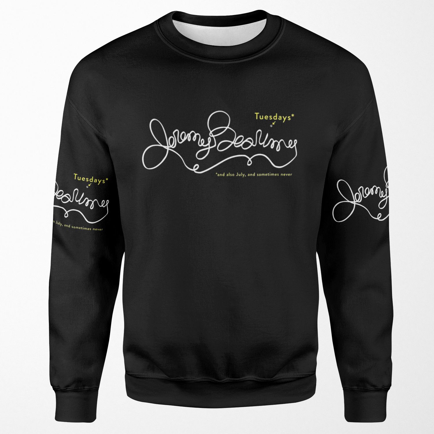 Jeremy Bearimy In White With Notation All-over-print Unisex Sweatshirt