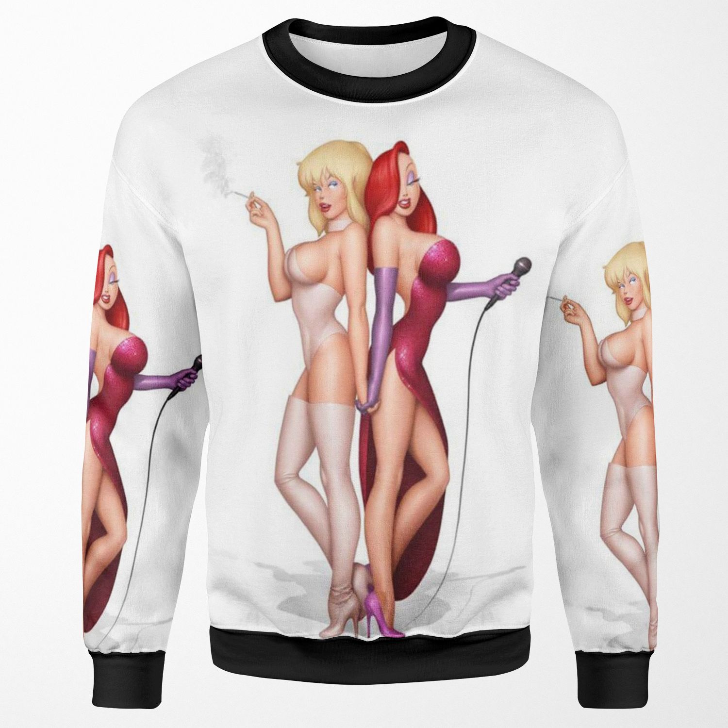 Jessica Rabbit And Holli Wood All-over-print Unisex Sweatshirt