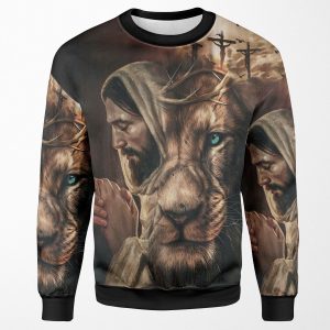 Jesus Pray And The Lion Of Judah All-over-print Unisex Sweatshirt