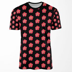 Jhope Chuseok Flower Black All-over-print T-shirt
