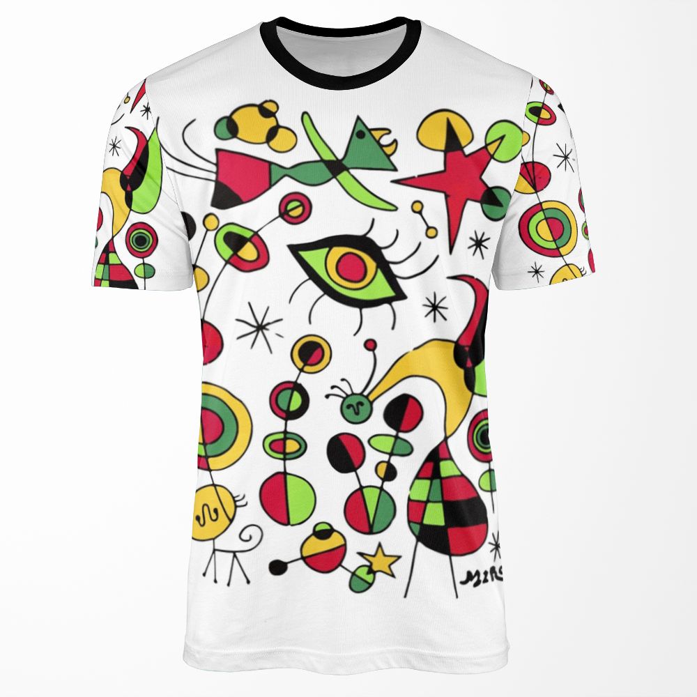 Joan Miro Peces De Colores Colorful FishAll-over-print T-shirt