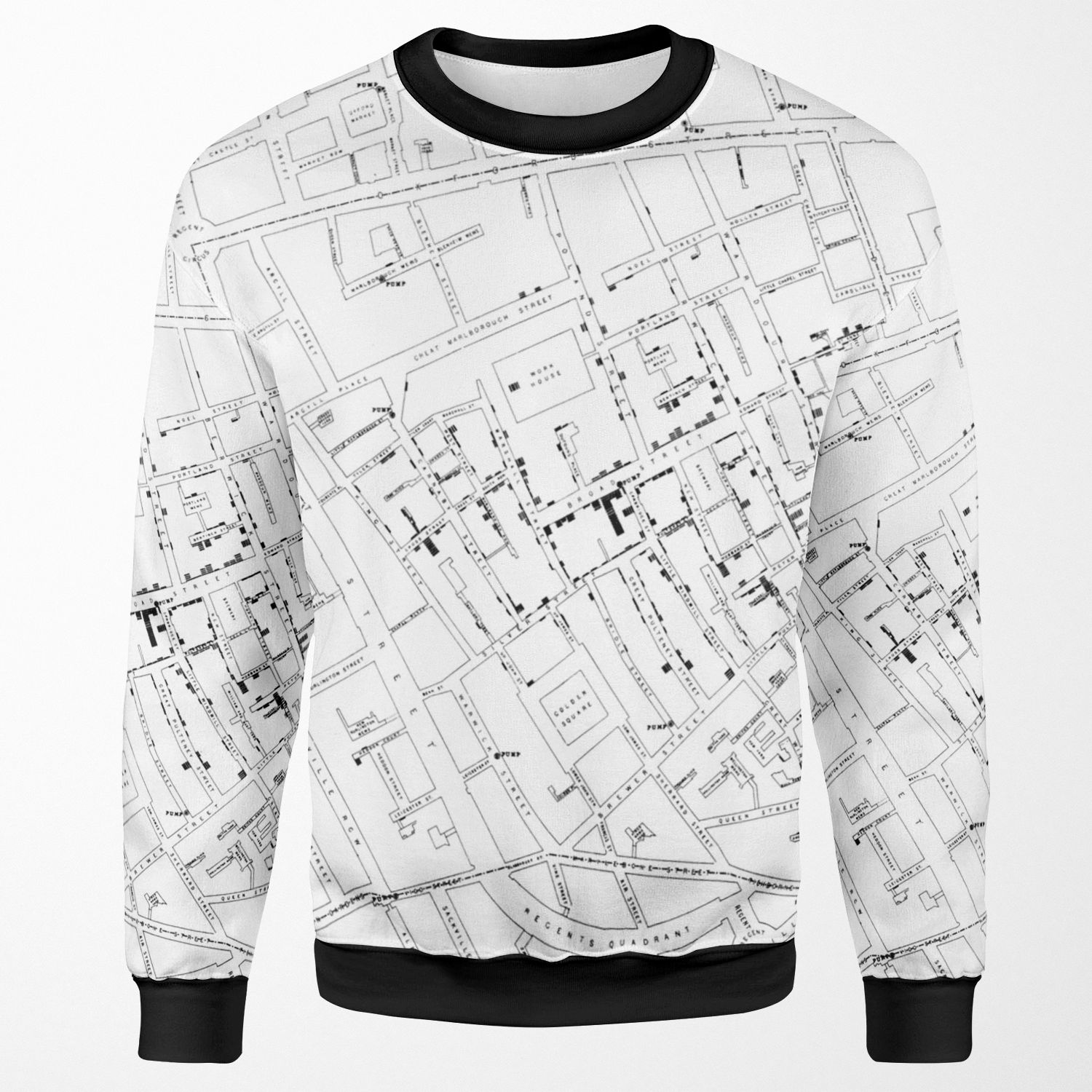 John Snow S Cholera Map All-over-print Unisex Sweatshirt