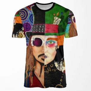 Johnny Depp Character Collage All-over-print T-shirt