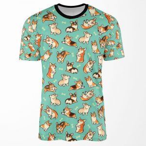 Jolly Corgis In Green All-over-print T-shirt
