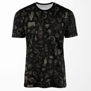 Just Witch Things Black And Beige All-over-print T-shirt