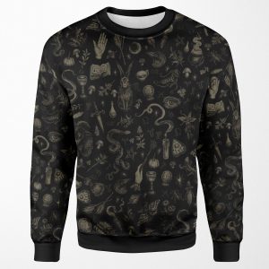 Just Witch Things Black And Beige All-over-print Unisex Sweatshirt