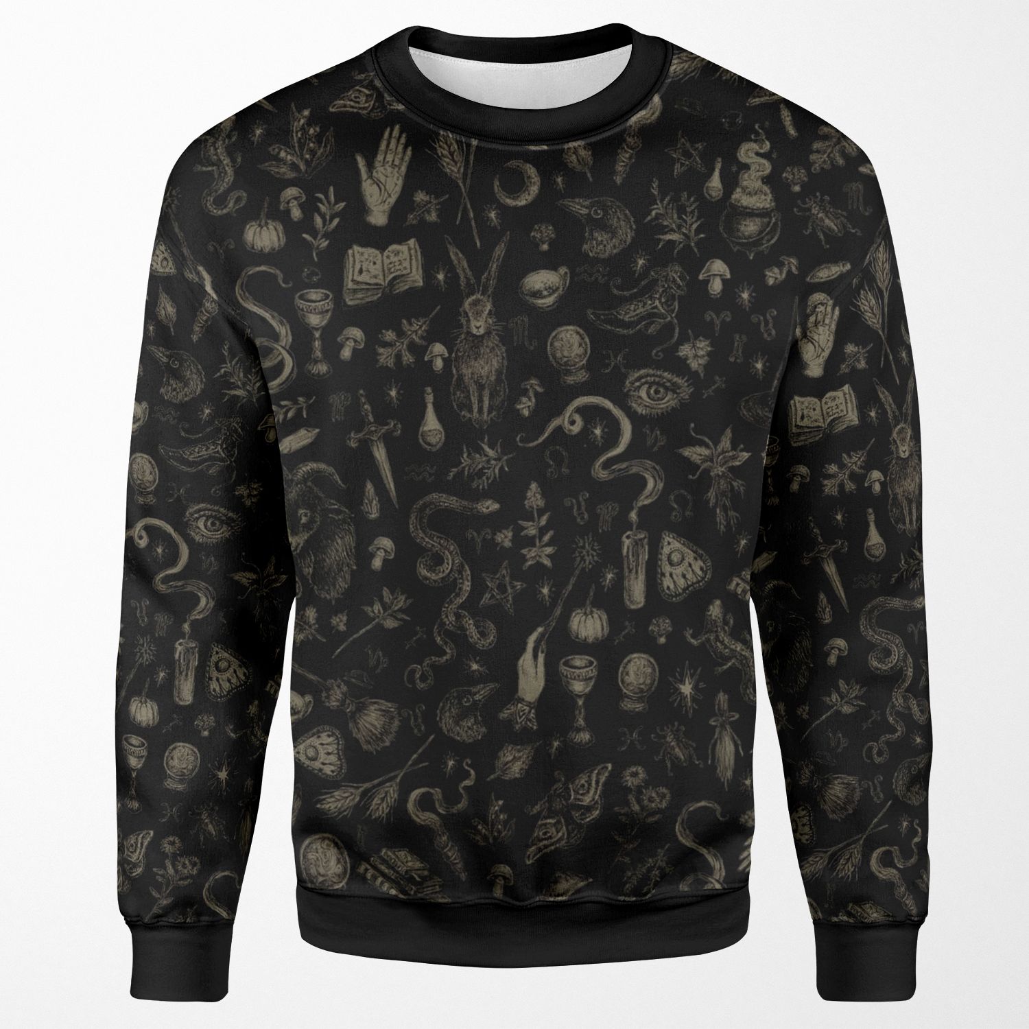 Just Witch Things Black And Beige All-over-print Unisex Sweatshirt