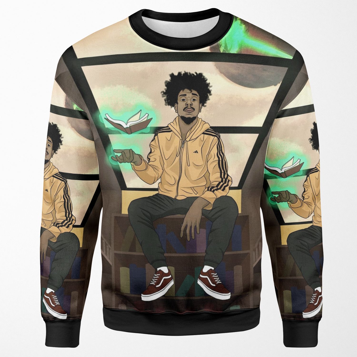 K A A N Library All-over-print Unisex Sweatshirt