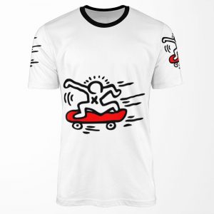 Keith Haring Skate Lover 1988 Talking Heads Abstract Pop Art All-over-print T-shirt