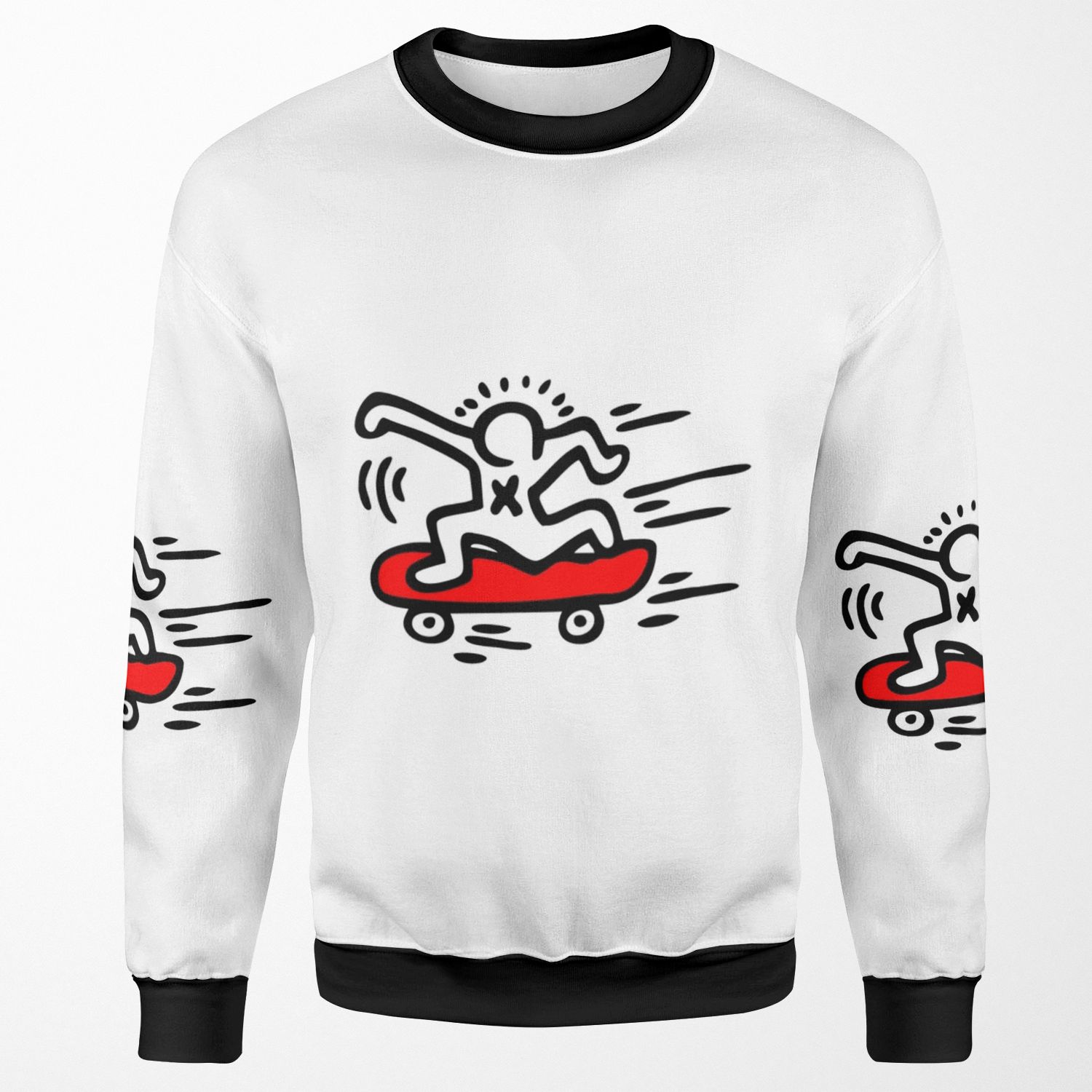 Keith Haring Skate Lover 1988 Talking Heads Abstract Pop Art All-over-print Unisex Sweatshirt