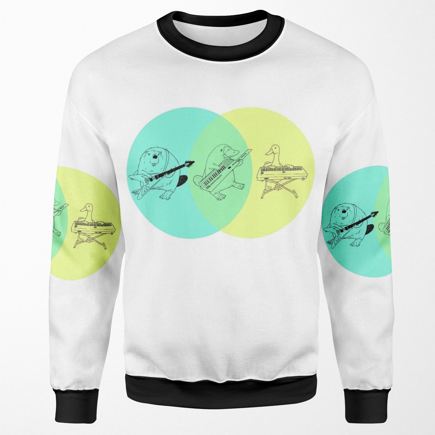Keytar Platypus Venn Diagram All-over-print Unisex Sweatshirt