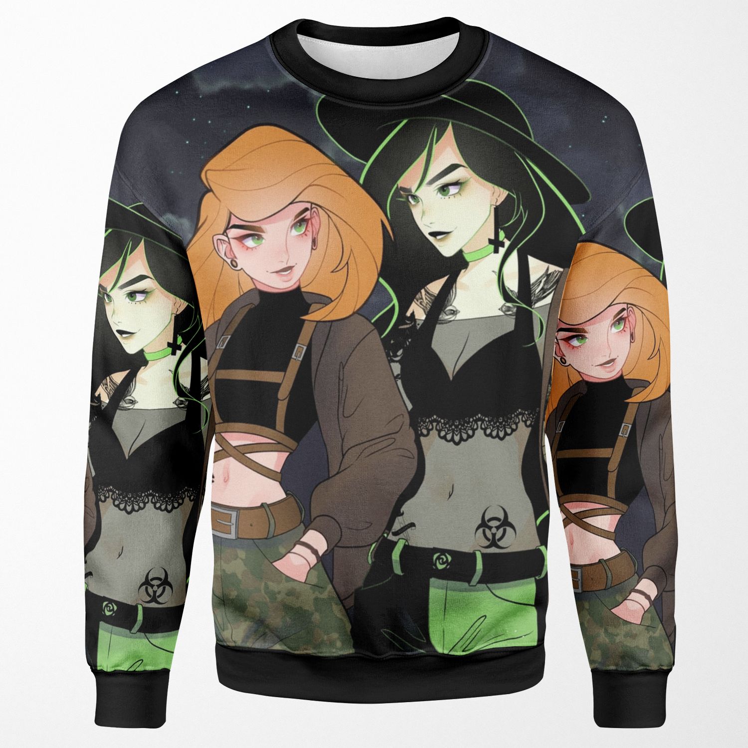 Kim And Shego All-over-print Unisex Sweatshirt